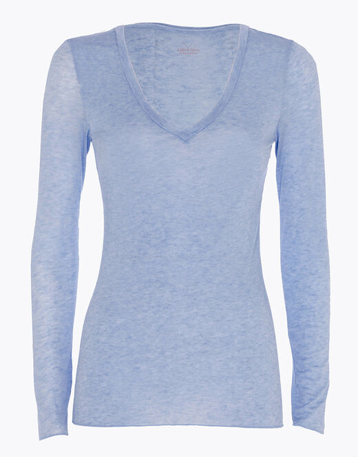 Lovable Maglia a manica lunga con scollo a V in modal e cashmere, ortensia Negozi Online