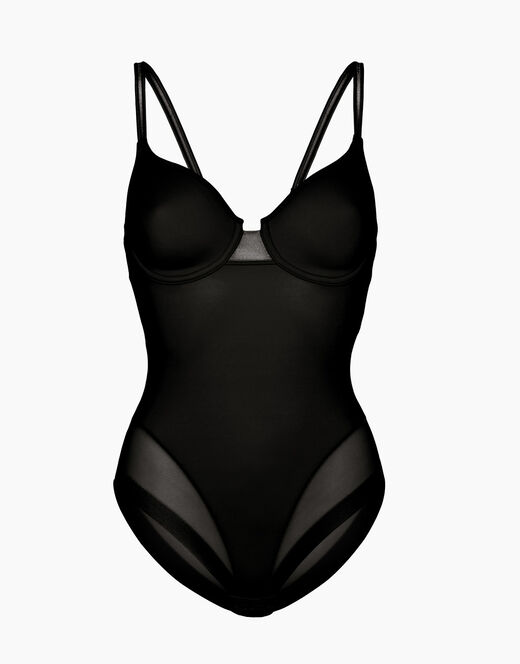 Lovable Body contenitivo con ferretto in microfibra e tulle Millenium Equilibre, nero Fino Al -60%