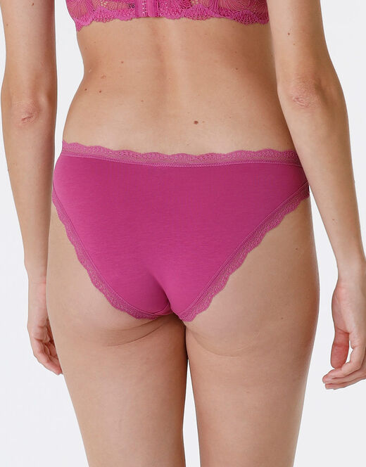 Lovable Slip Lovable Panties in cotone e pizzo elasticizzati, rosa sorbetto Sottocosto