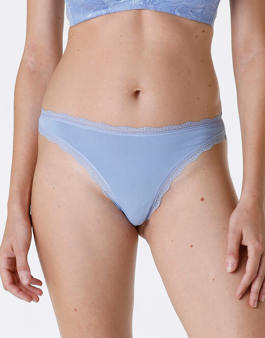 Lovable Slip Lovable Panties in cotone e pizzo elasticizzati, ortensia Saldi