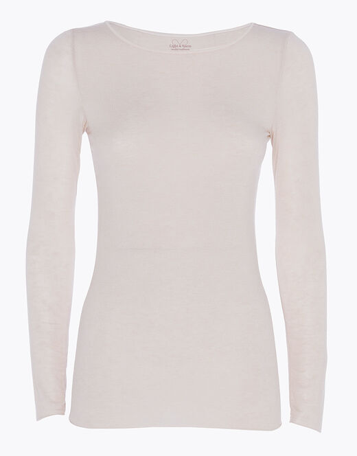 Lovable Maglia con scollo a barchetta e manica lunga in modal e cashmere, sabbia Qualità
