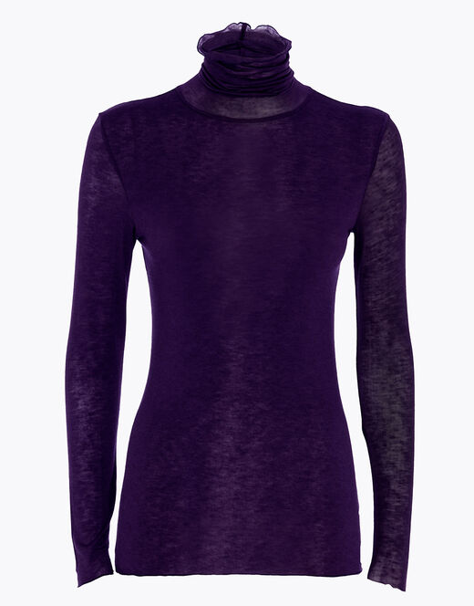 Lovable Maglia a collo alto e manica lunga in modal e cashmere, tornado scuro Saldi Di Fabbrica