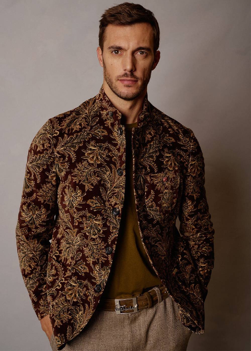 Luis Trenker Blazer in velluto con motivo damascato Lusandro Fino Al -60%