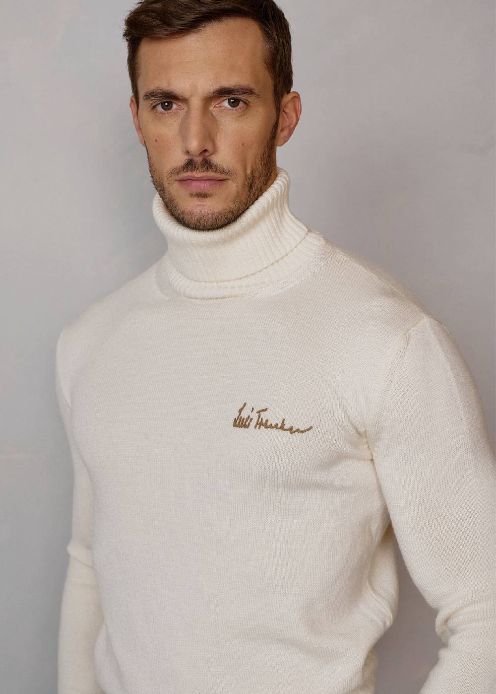 Luis Trenker Pullover a collo alto in lana merino Luwalbert In Vendita