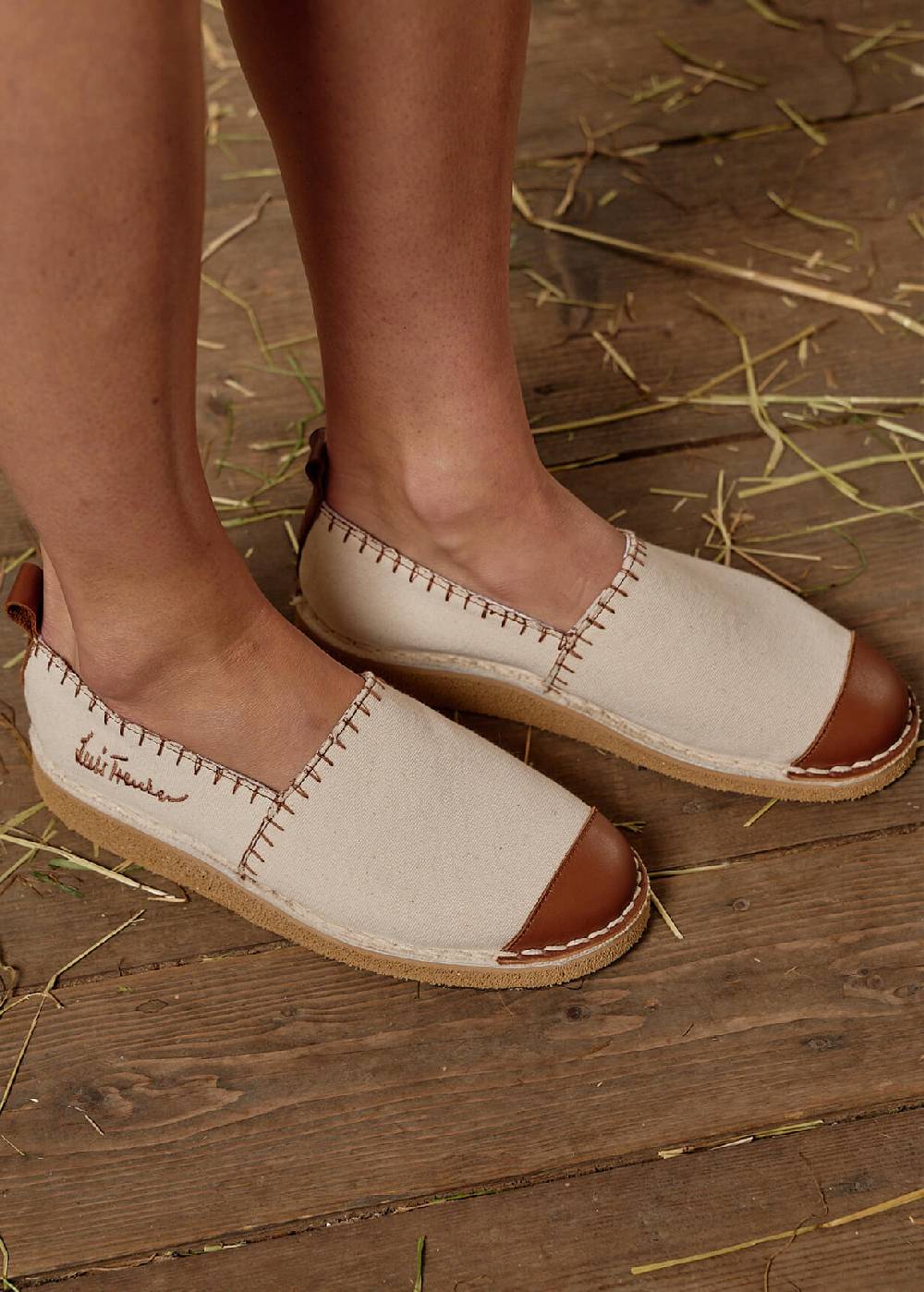 Luis Trenker Espadrillas in tela e pelle modello Ludrespa In Saldo