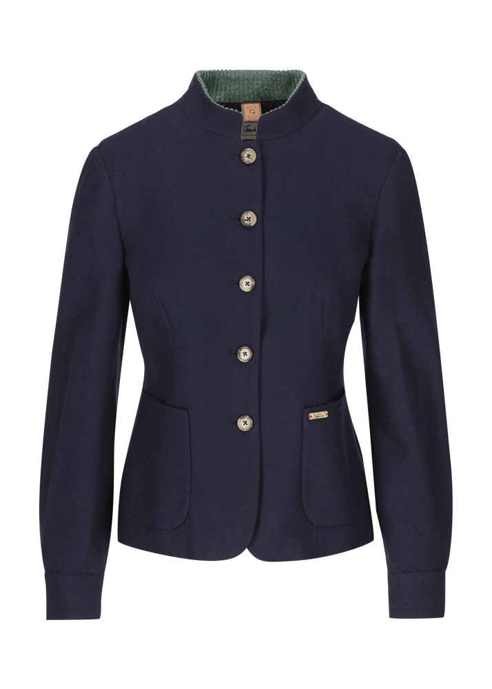 Luis Trenker Blazer di flanella con colletto alla coreana Luviola Soddisfazione Garantita