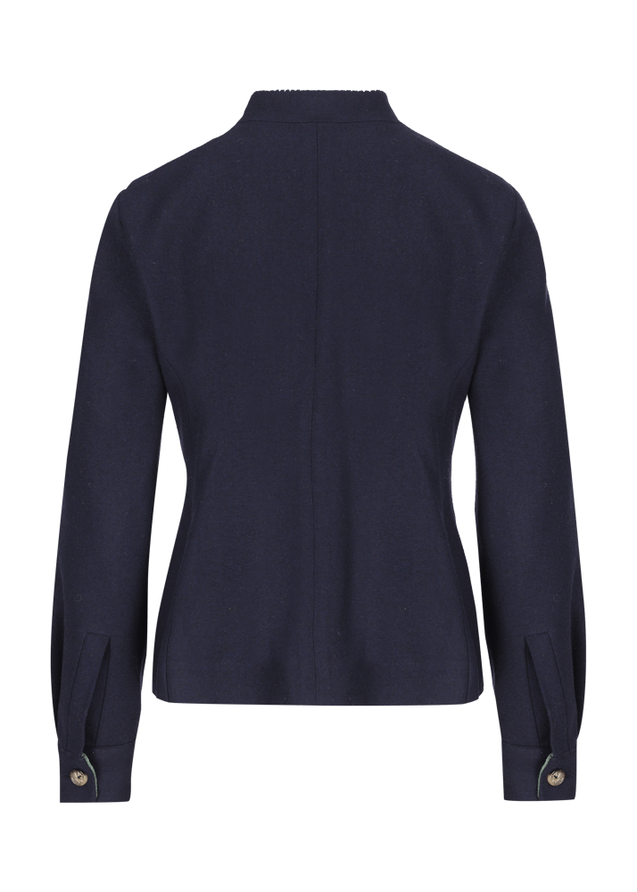 Luis Trenker Blazer di flanella con colletto alla coreana Luviola Soddisfazione Garantita