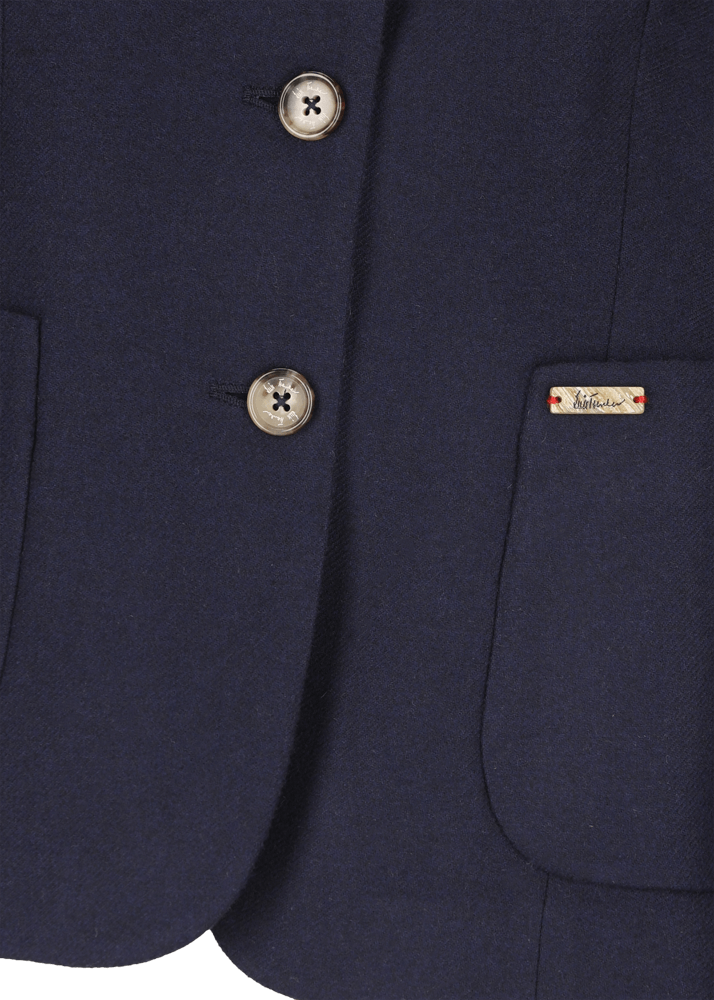 Luis Trenker Blazer di flanella con colletto alla coreana Luviola Soddisfazione Garantita