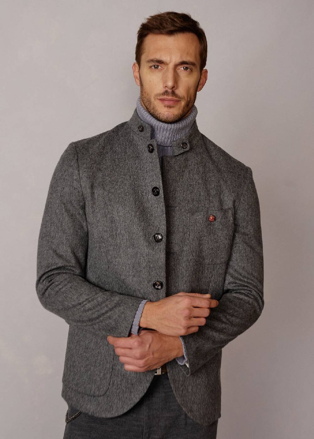 Luis Trenker Blazer in loden con colletto alla coreana Lusandro Novità