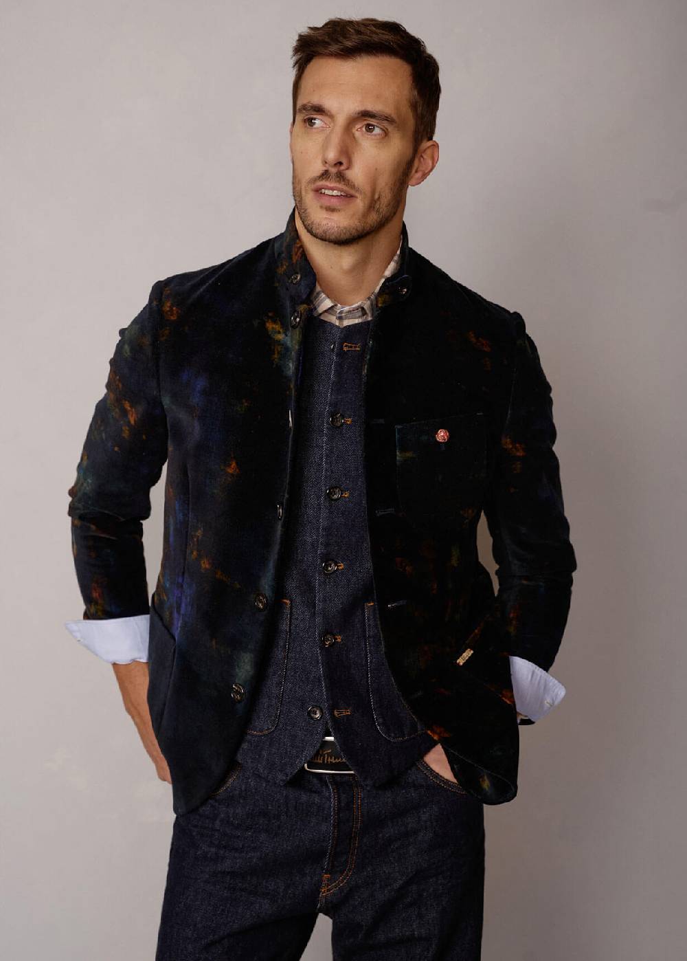 Luis Trenker Blazer in velluto con stampa Lusandro Economico