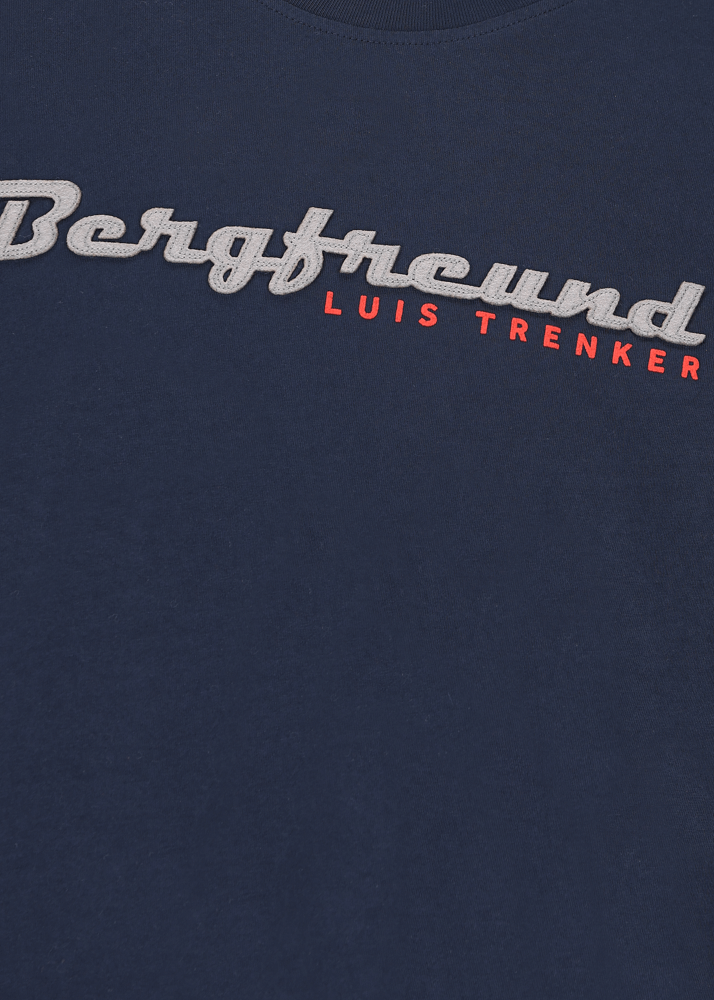 Luis Trenker Maglia a maniche lunghe con scritta Bergfreund Vendita Calda