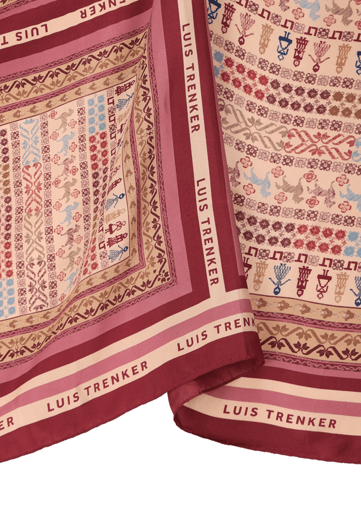 Luis Trenker Foulard in seta con stampa originale Lufrancara Nuovo