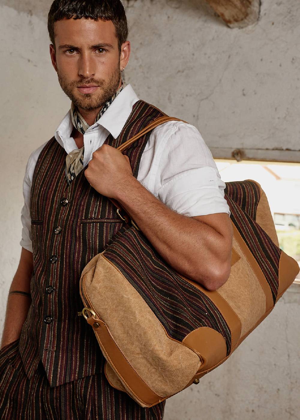 Luis Trenker Borsa da viaggio in materiale misto modello Lutravel Vendita Calda