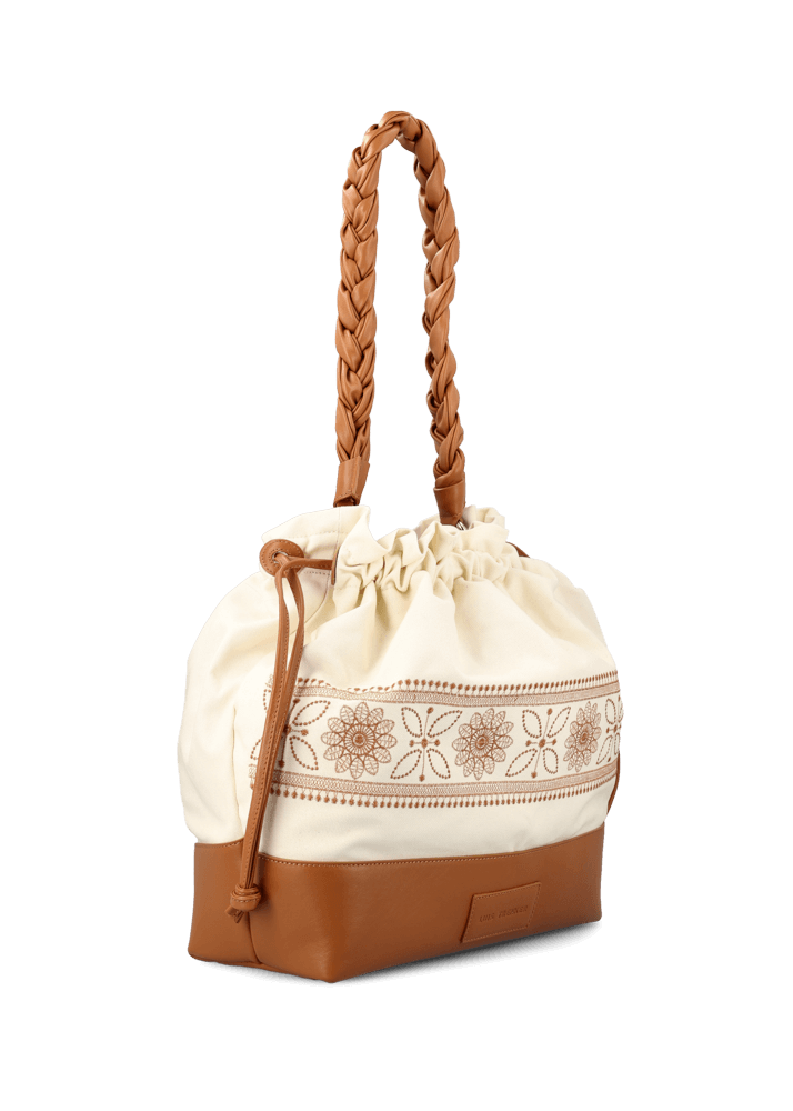 Luis Trenker Borsa a secchiello in tela e pelle modello Lusac Saldi Di Fabbrica