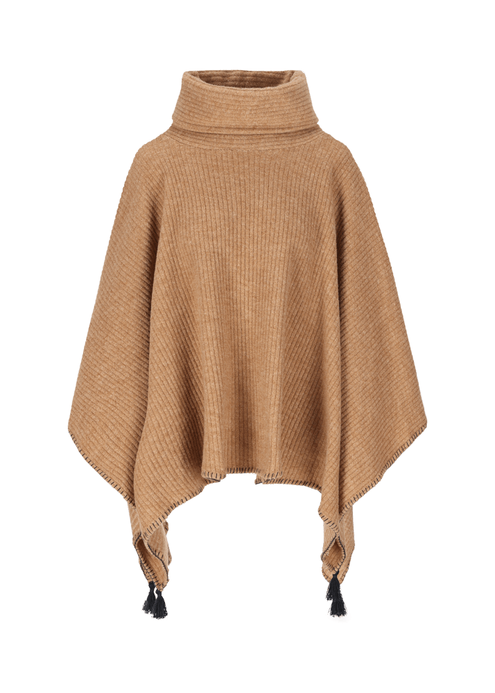 Luis Trenker Poncho in lana vergine con collo alto Lupiera Sconto