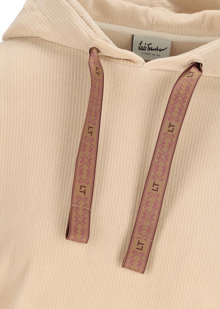 Luis Trenker Pullover con cappuccio realizzato in jersey di velluto a coste Luannette Nuova