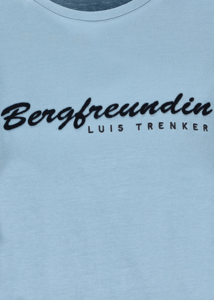 Luis Trenker Maglia a maniche lunghe con scritta "Bergfreundin" Pezzi Unici