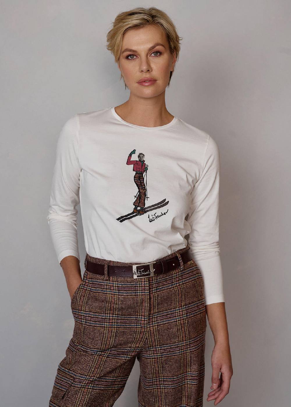 Luis Trenker Maglia a maniche lunghe con grafica Ludina Negozi Online