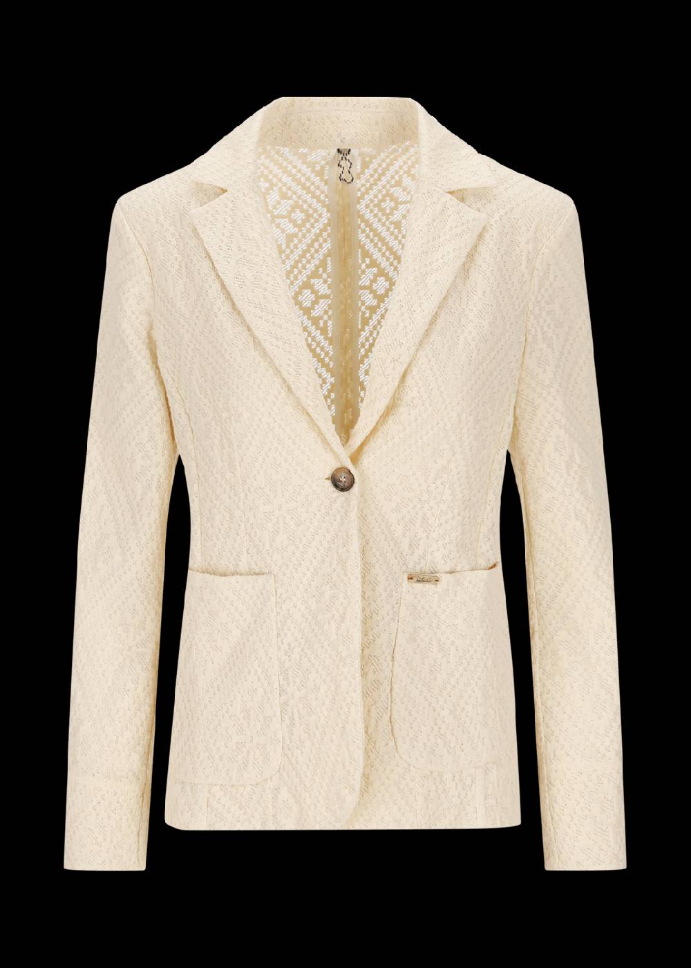 Luis Trenker Blazer monopetto a un bottone in pizzo e jersey modello Luregina Negozio