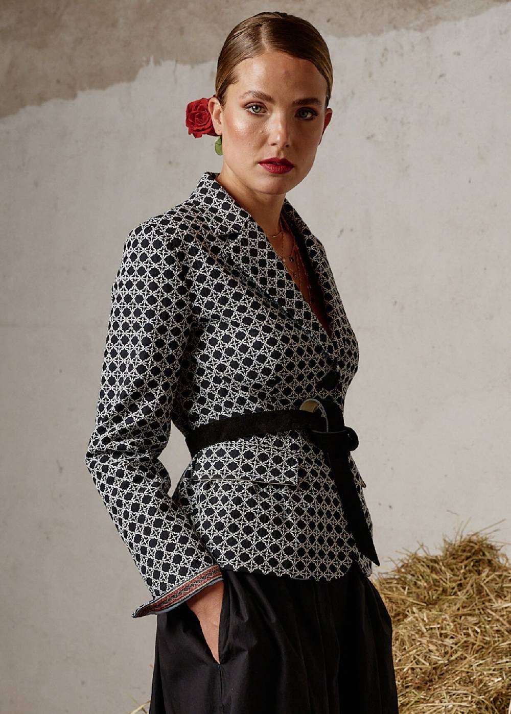 Luis Trenker Blazer in cotone jacquard modello Luramona Italy