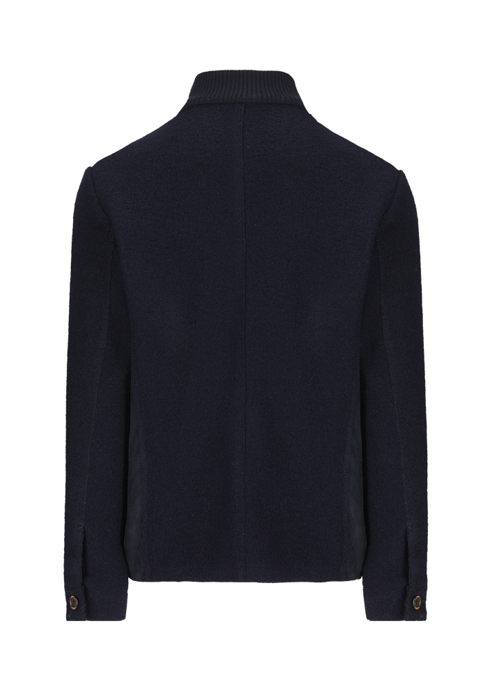 Luis Trenker Blazer in lana follata con parte anteriore in pelle scamosciata Lupoldo Negozi Online