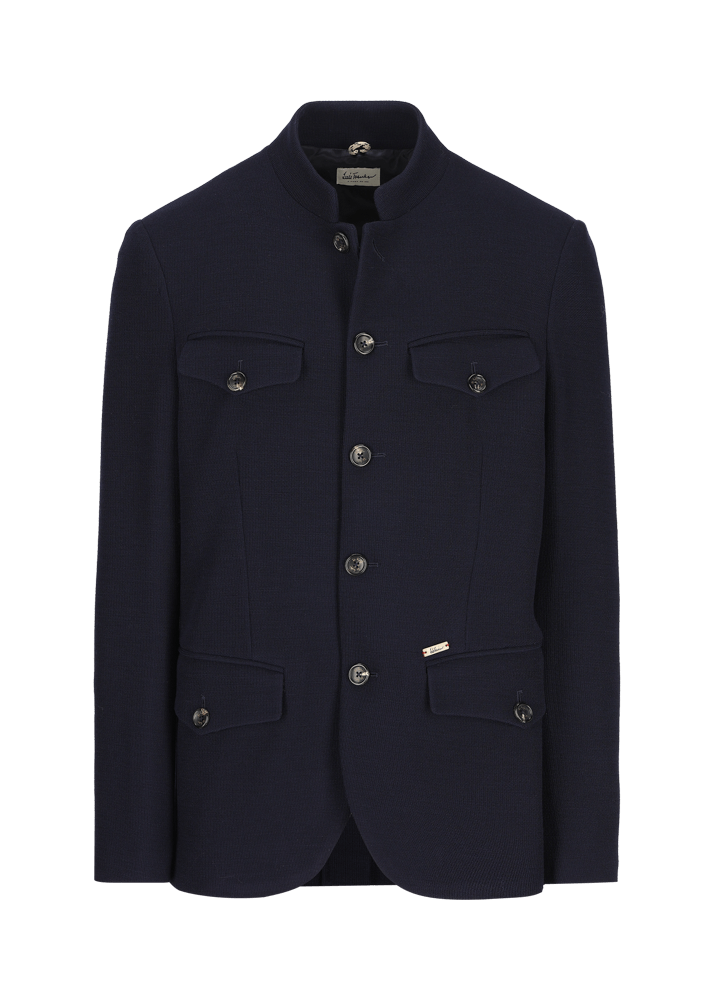 Luis Trenker Blazer in jersey con colletto alla coreana Lusepp Promozione Limitata