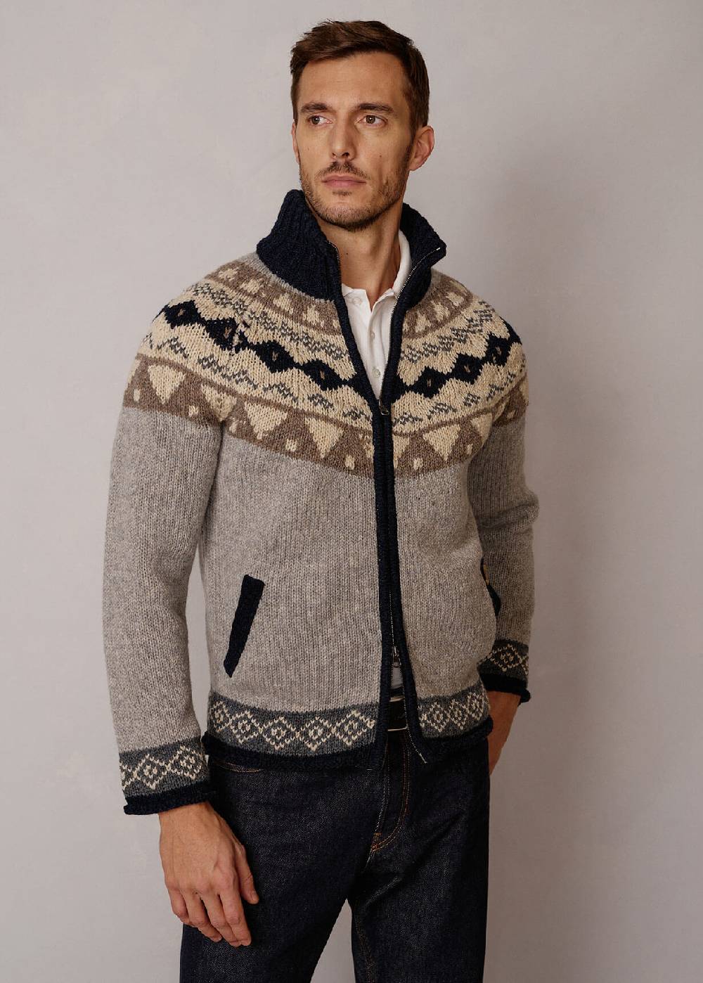 Luis Trenker Cardigan con motivo norvegese Luwall Novità