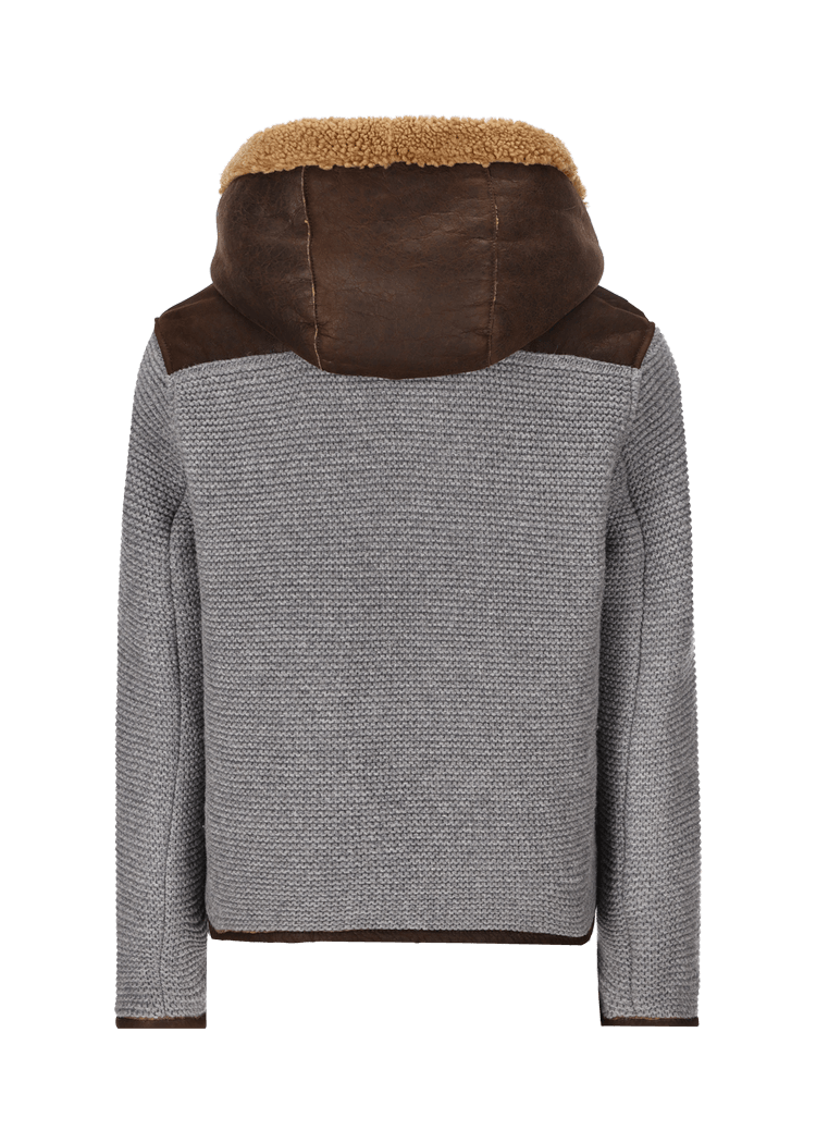 Luis Trenker Cardigan con parte anteriore in pelle Luwallace Enormi sconti