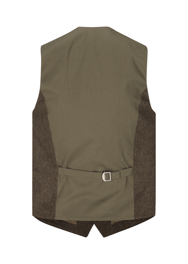 Luis Trenker Gilet in loden con scollo rotondo Lusven Saldi Di Fabbrica