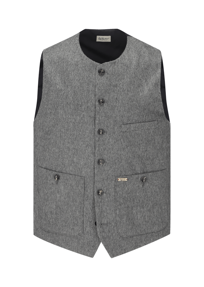Luis Trenker Gilet in loden con scollo rotondo Lusven I Più Venduti