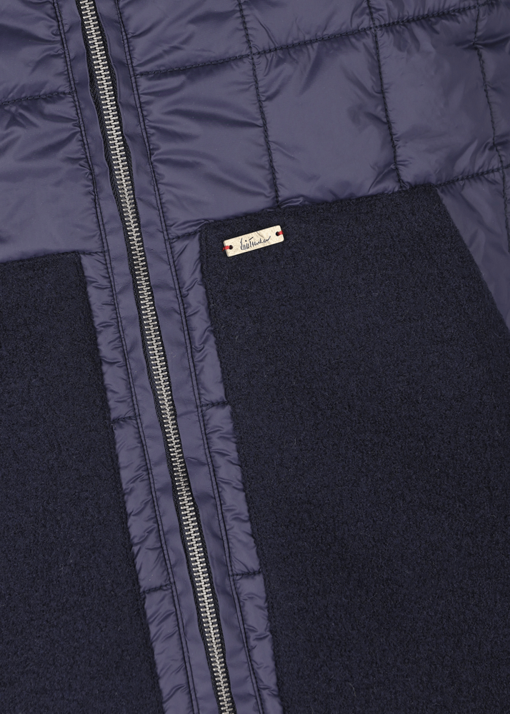 Luis Trenker Gilet in nylon con collo lavorato a maglia Lugus Vendite Flash