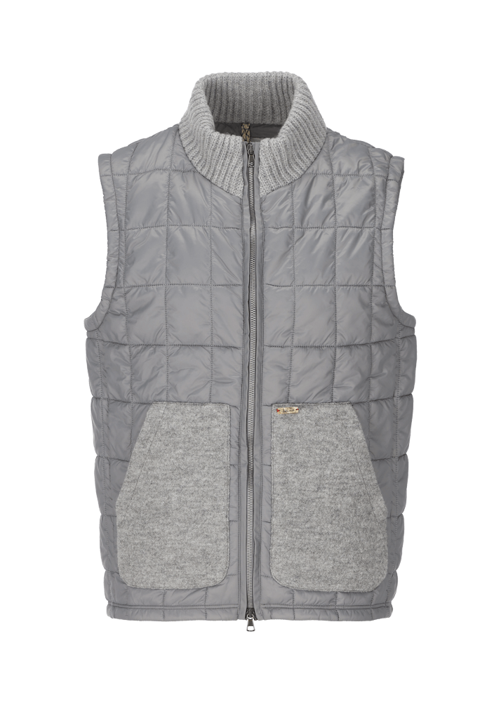 Luis Trenker Gilet in nylon con collo lavorato a maglia Lugus Negozio