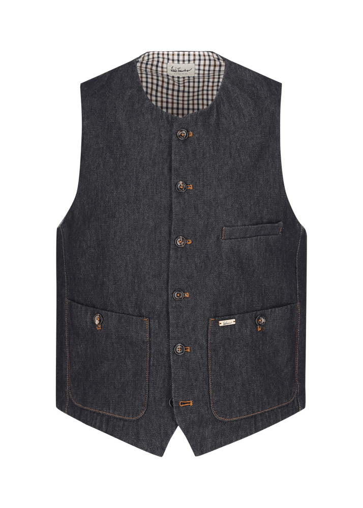 Luis Trenker Gilet in denim scuro Lusven Qualità Garantita