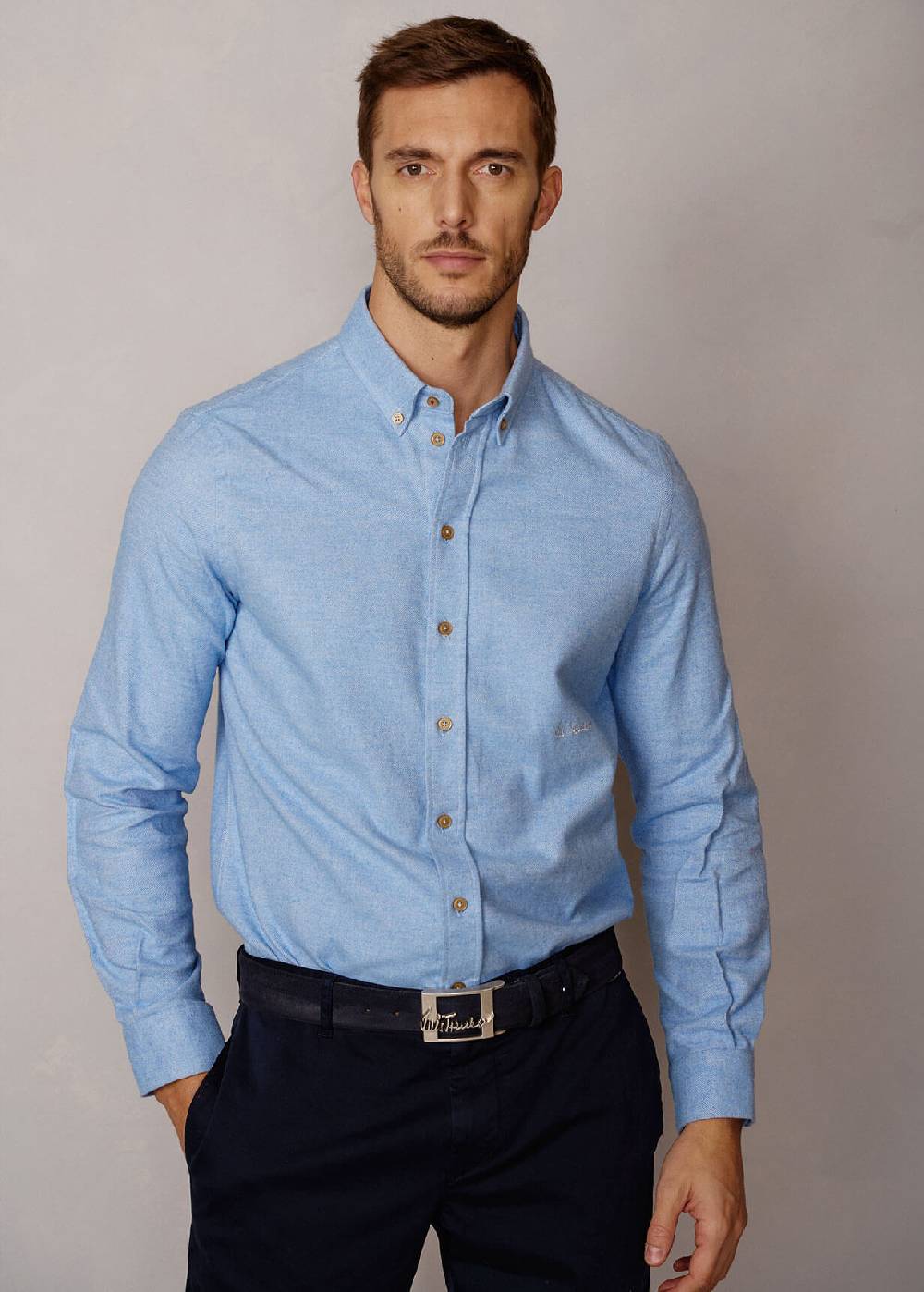 Luis Trenker Camicia in twill con colletto button down Lubenzio 2025