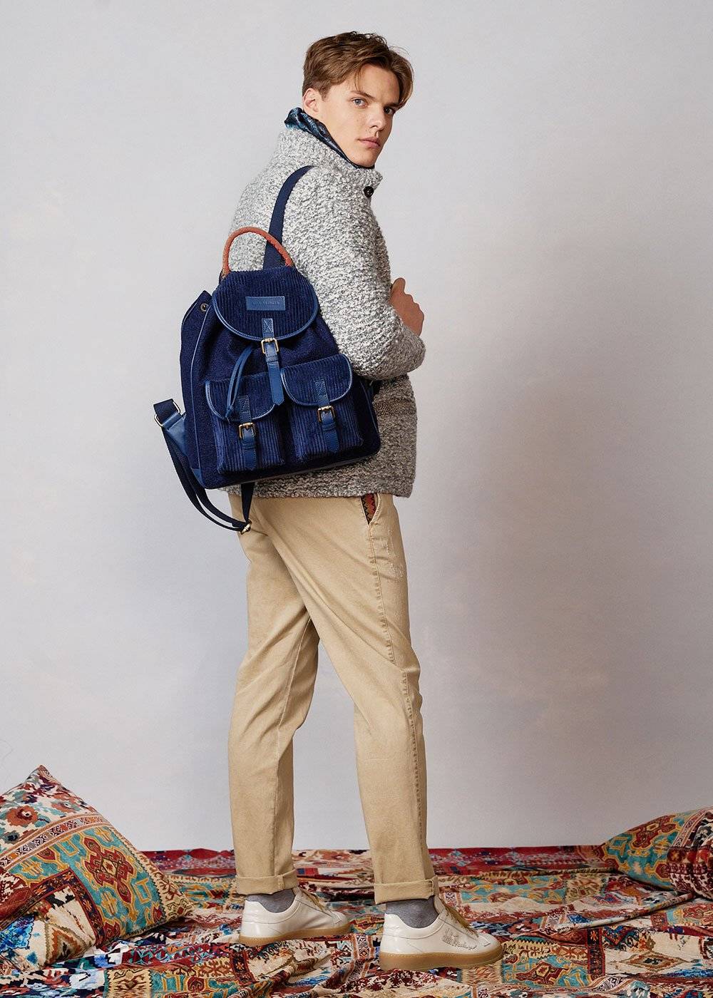 Luis Trenker Zaino in lana cotta modello Lunere