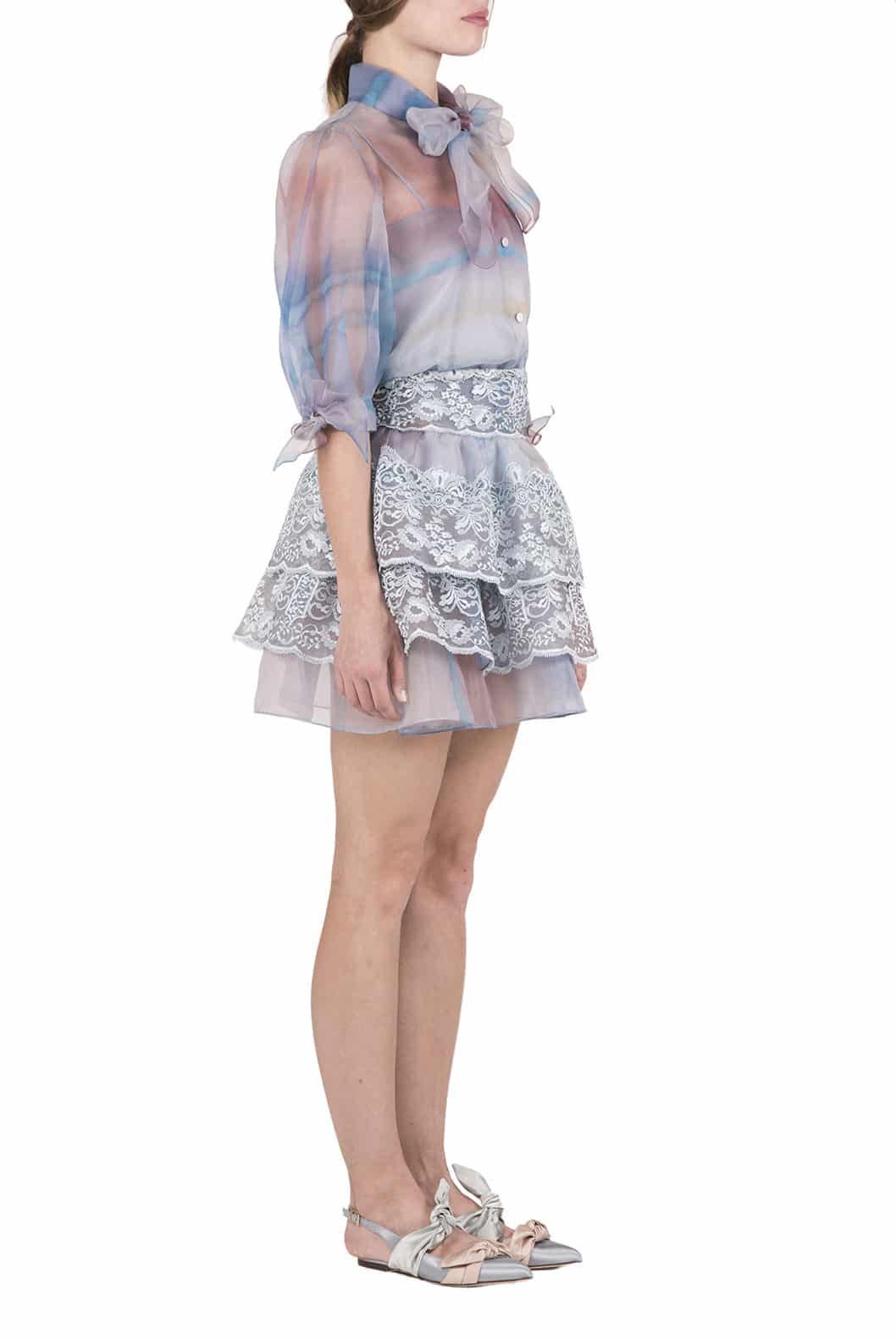 ﻿Luisa Beccaria Camicetta con cravatta in organza color melt Qualità Garantita