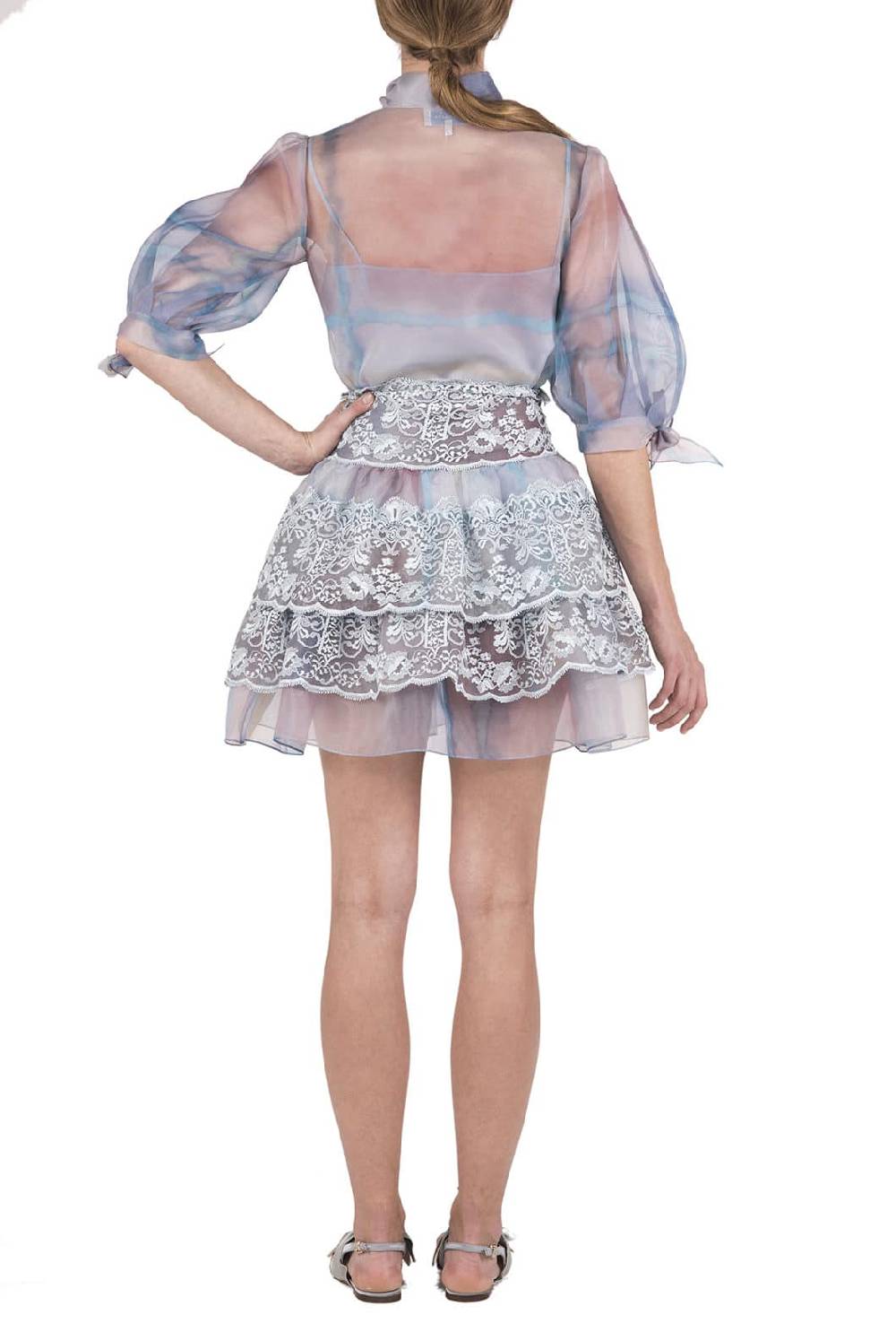 ﻿Luisa Beccaria Camicetta con cravatta in organza color melt Qualità Garantita