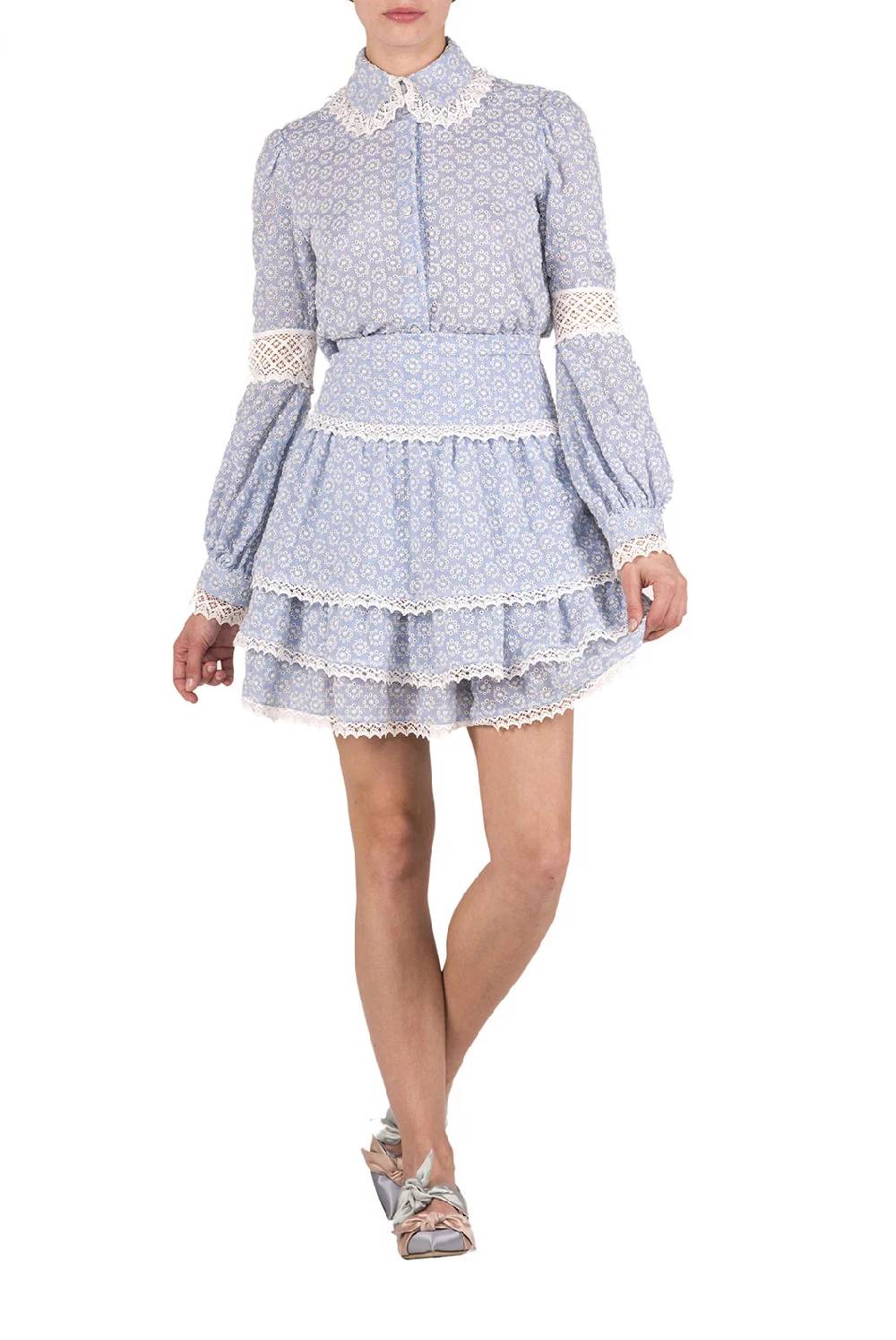 Luisa Beccaria Blusa In Cotone Sangallo Con Lacci Consegna Veloce