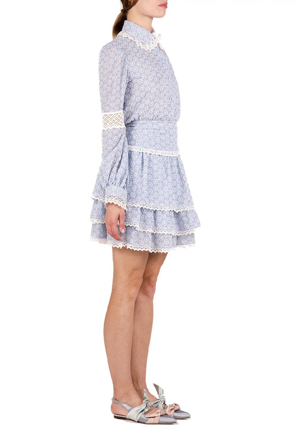 Luisa Beccaria Blusa In Cotone Sangallo Con Lacci Consegna Veloce