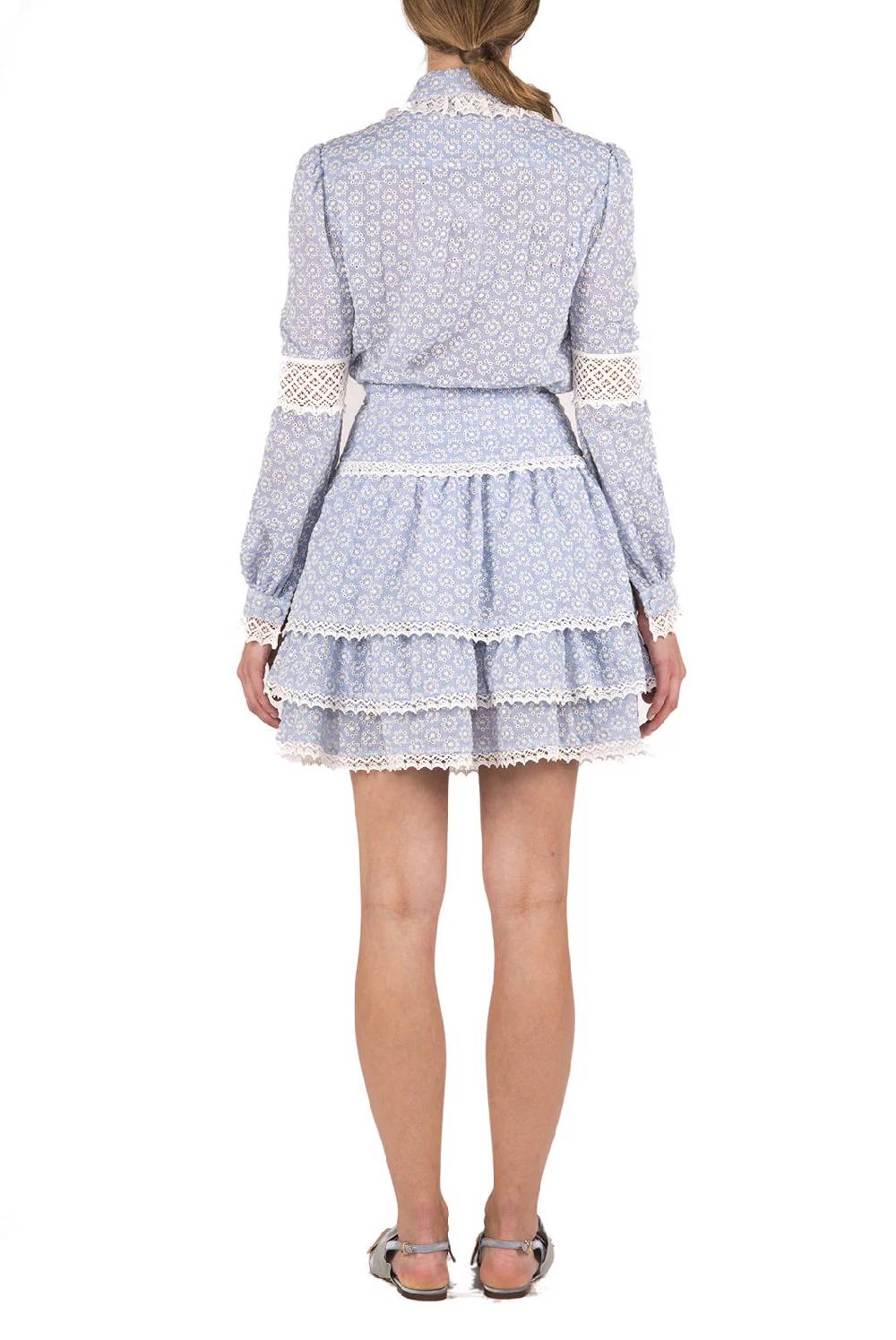 Luisa Beccaria Blusa In Cotone Sangallo Con Lacci Consegna Veloce