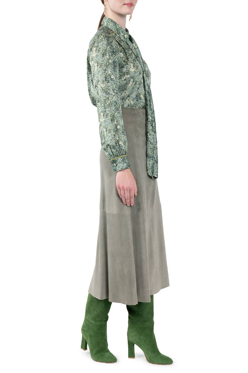 Luisa Beccaria Camicia stampata in raso Shopping Online