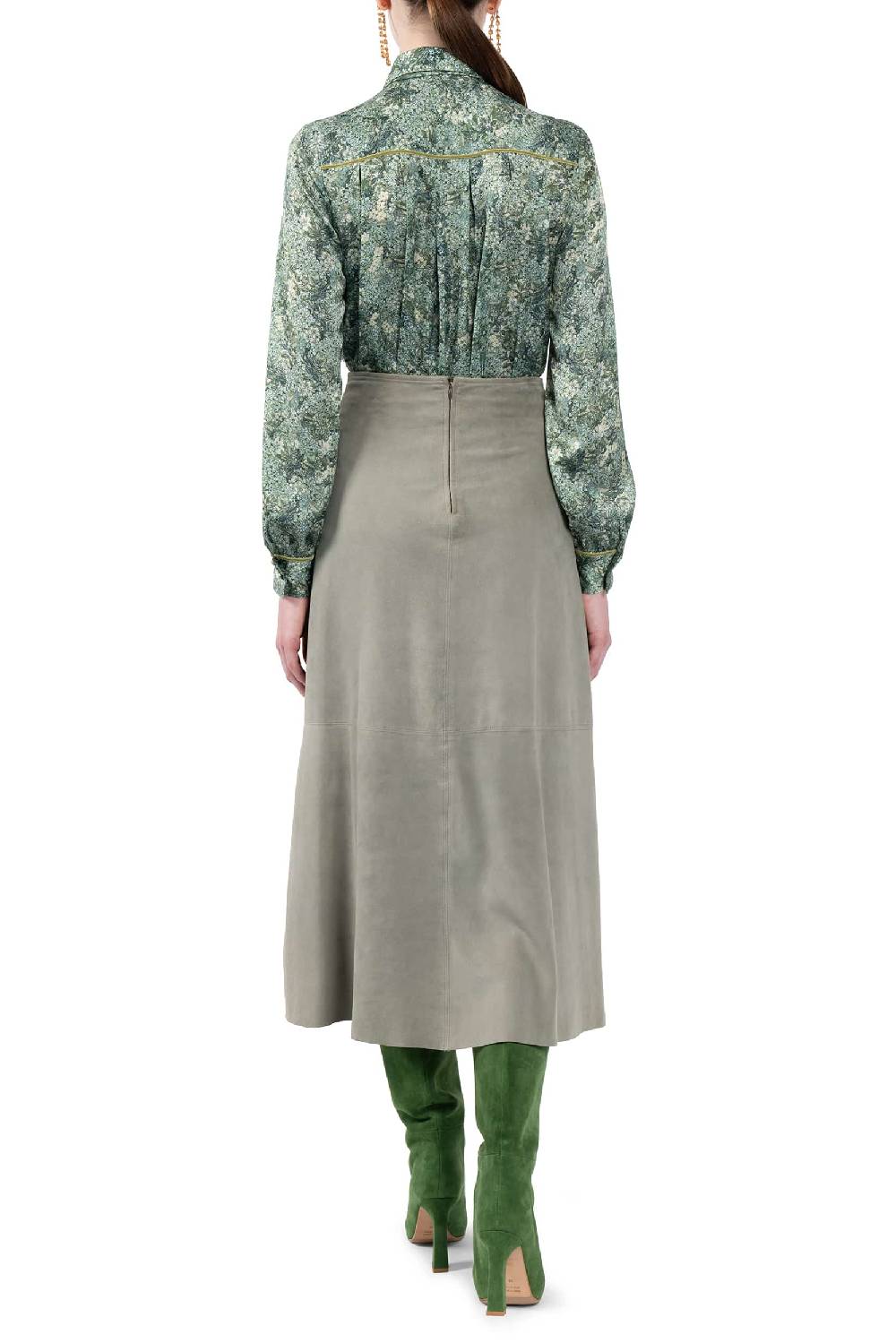 Luisa Beccaria Camicia stampata in raso Shopping Online