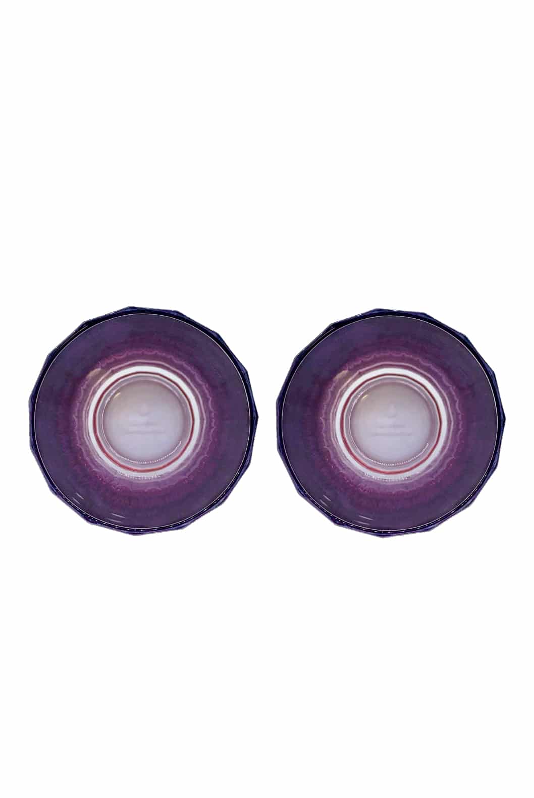 Luisa Beccaria Shade Pink To Purple Set Di Due Bicchieri Grandi Duccio Con Base Moda