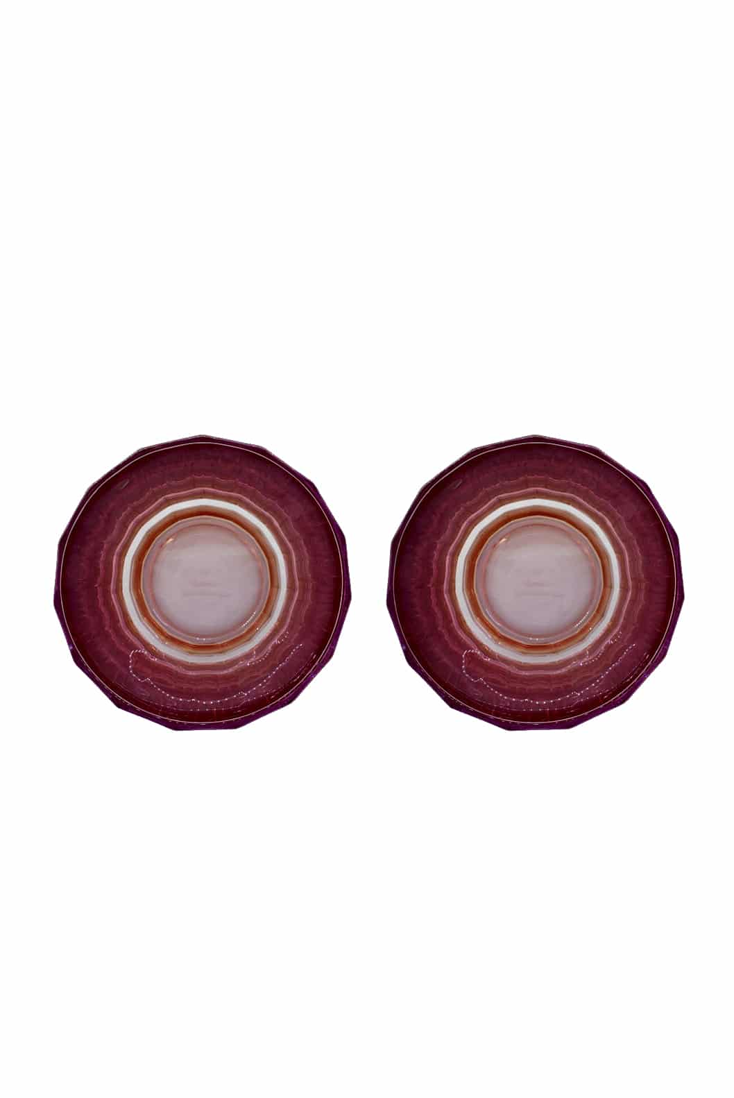 Luisa Beccaria Shade Red To Pink Set Di Due Bicchieri Duccio Piccoli Con Base Italia