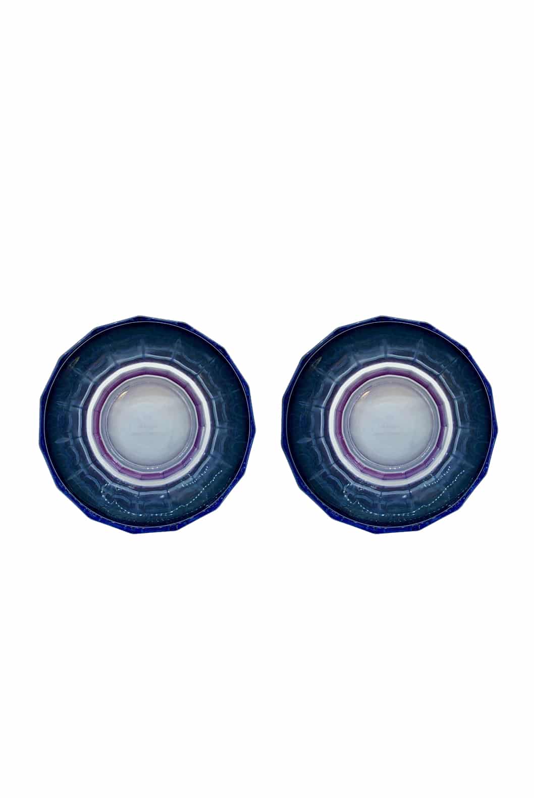 Luisa Beccaria Shade Purple To Blue Set Di Due Bicchieri Duccio Piccoli Con Base In Linea