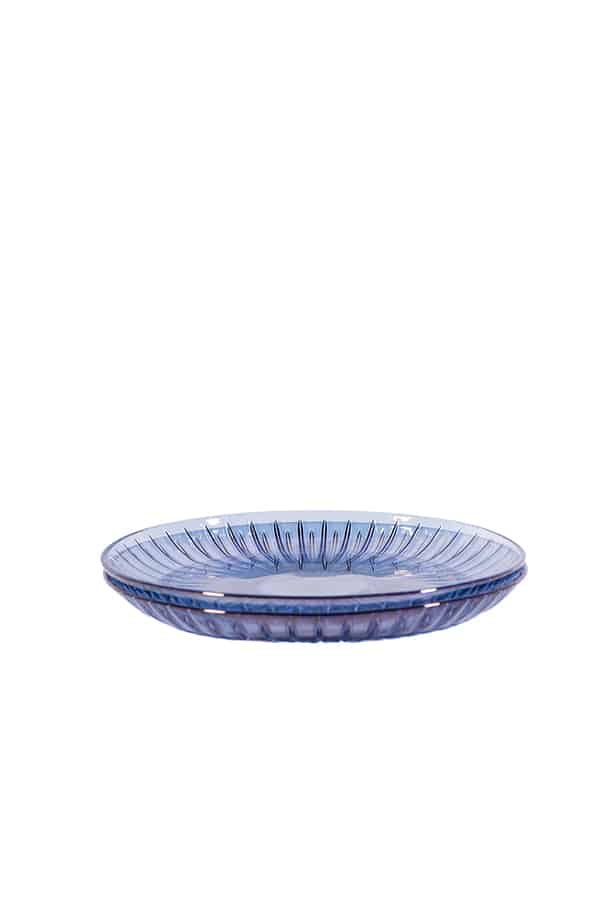 Luisa Beccaria Set Di Due Piatti Di Frutta Di Vetro Blu
