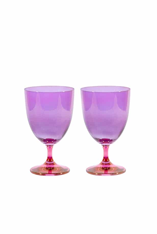 Luisa Beccaria Ombra Rosa Al Viola Set Di Due Bicchieri Di Vino Consegna Veloce