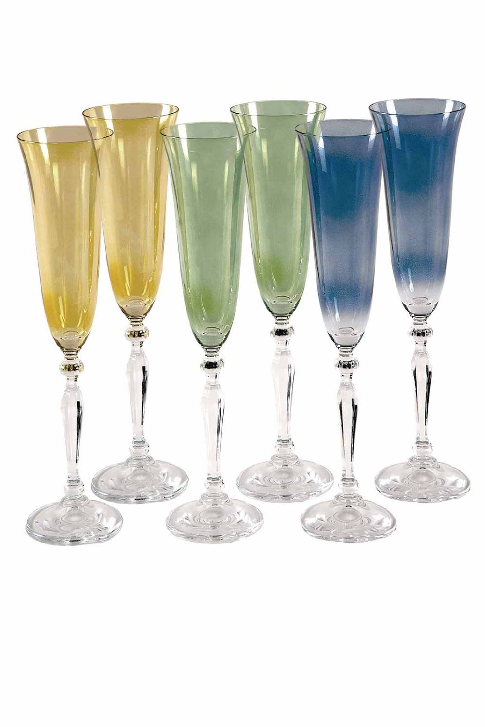 Luisa Beccaria Set Di Sei Flauto Blu, Giallo, Verde Shopping Online