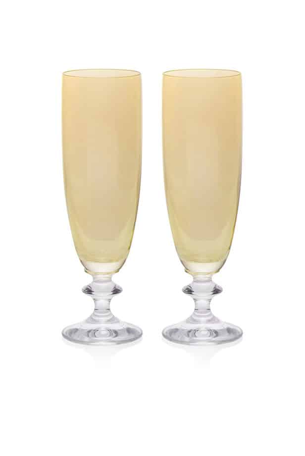 Luisa Beccaria Ambra Set Di Due Bicchieri Flauto Roseo Sottocosto