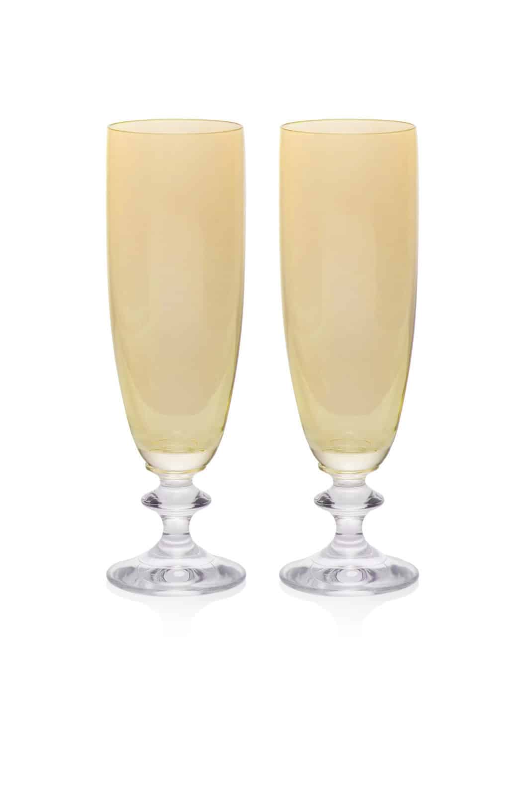 Luisa Beccaria Ambra Set Di Due Bicchieri Flauto Roseo Sottocosto